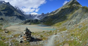 Panorama Sandersee mit Pasterze im Hintergrund